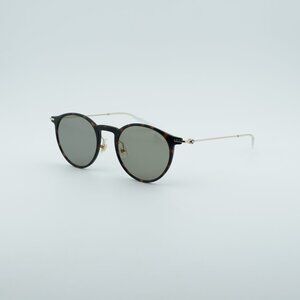 Montblanc MB0097S 007 Sunglasses Havana/Gold Round Frame, Green Lenses